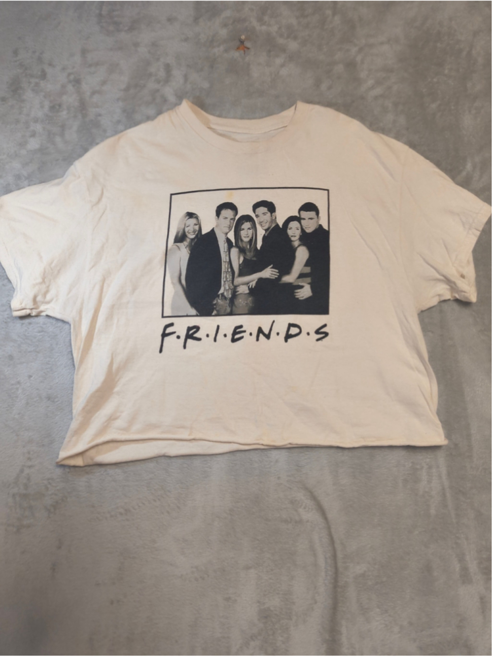 Friends The Television Series Graphic Crop Tee White Women's Size XL
